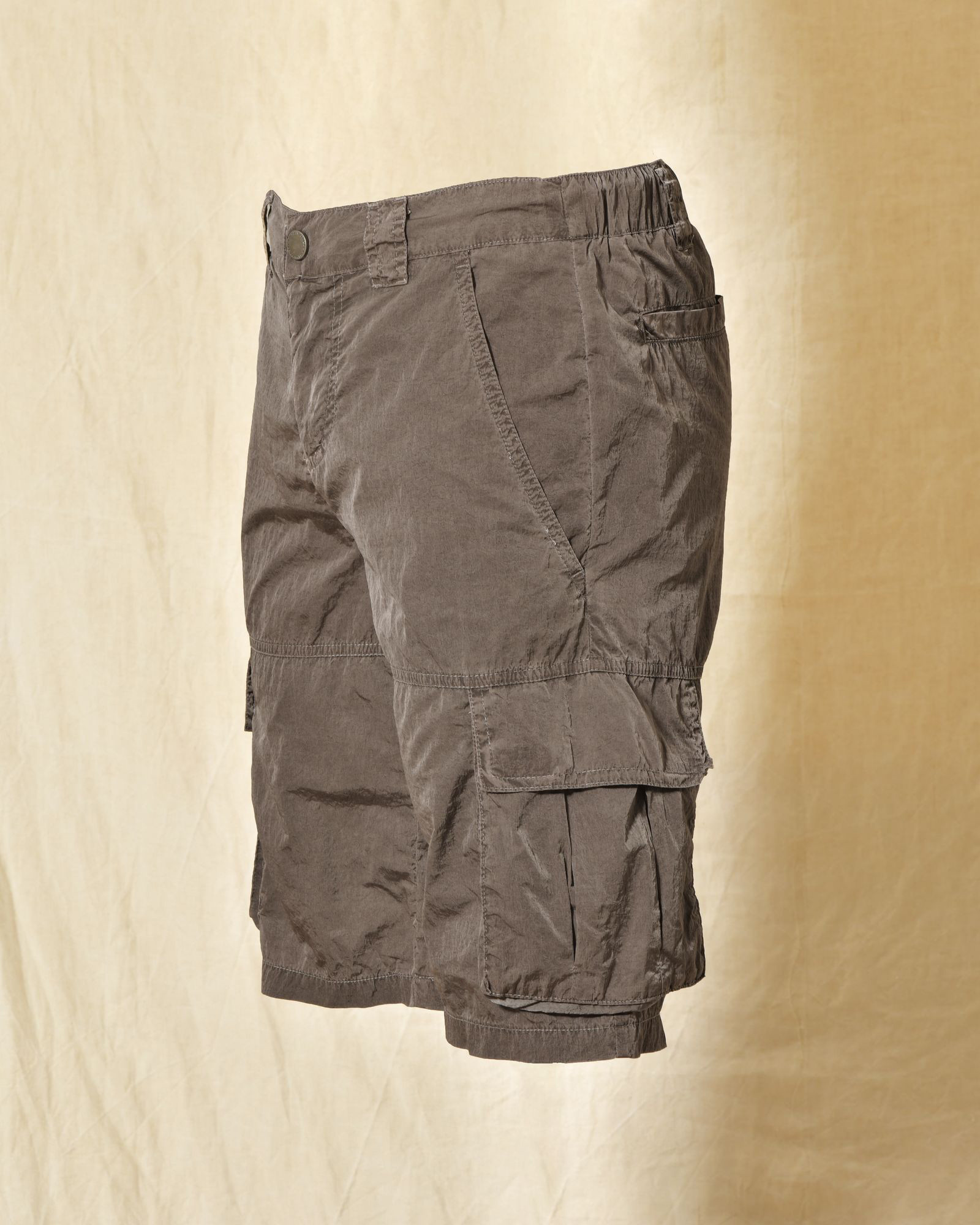 Short de bain cargo gris foncé effet froissé Keeling