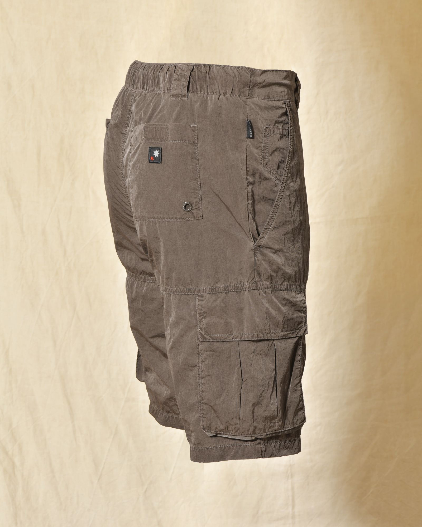 Short de bain cargo gris foncé effet froissé Keeling