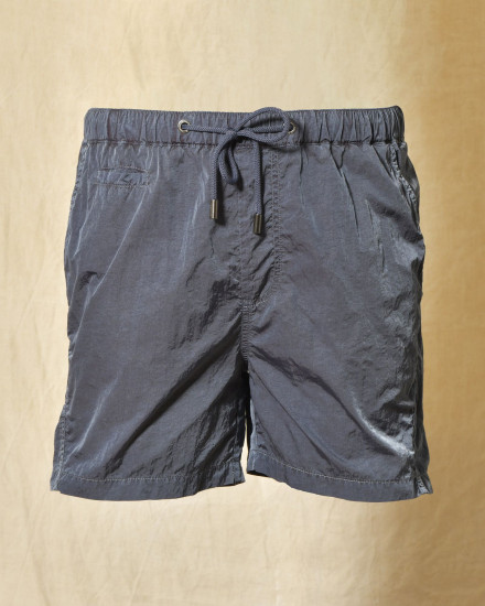 Short de bain bleu foncé effet froissé Keeling
