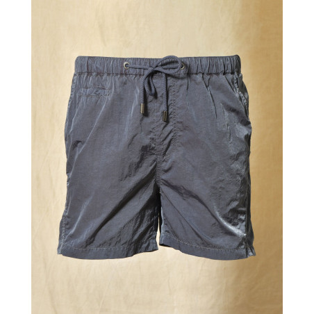 Short de bain bleu foncé effet froissé Keeling