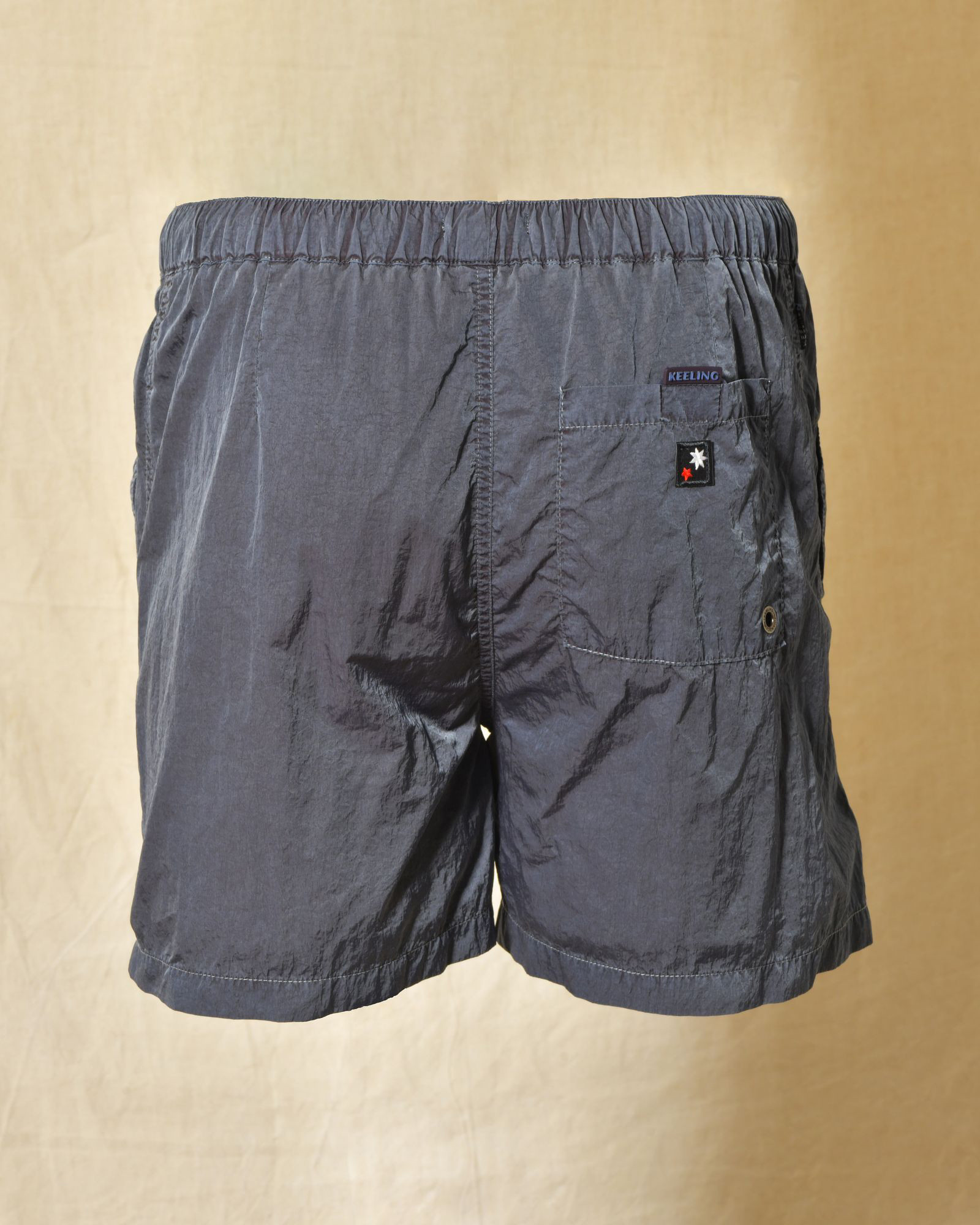 Short de bain bleu foncé effet froissé Keeling
