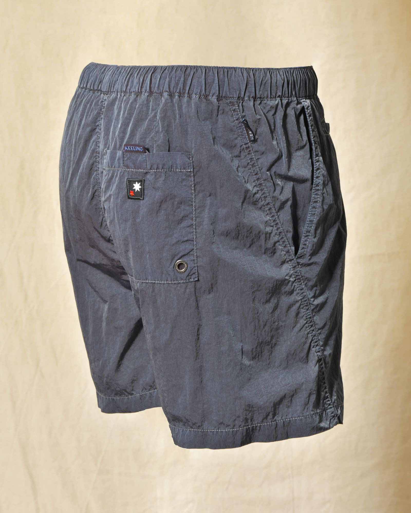 Short de bain bleu foncé effet froissé Keeling