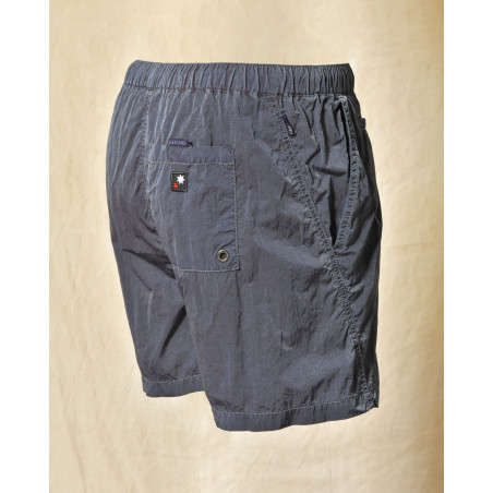 Short de bain bleu foncé effet froissé Keeling