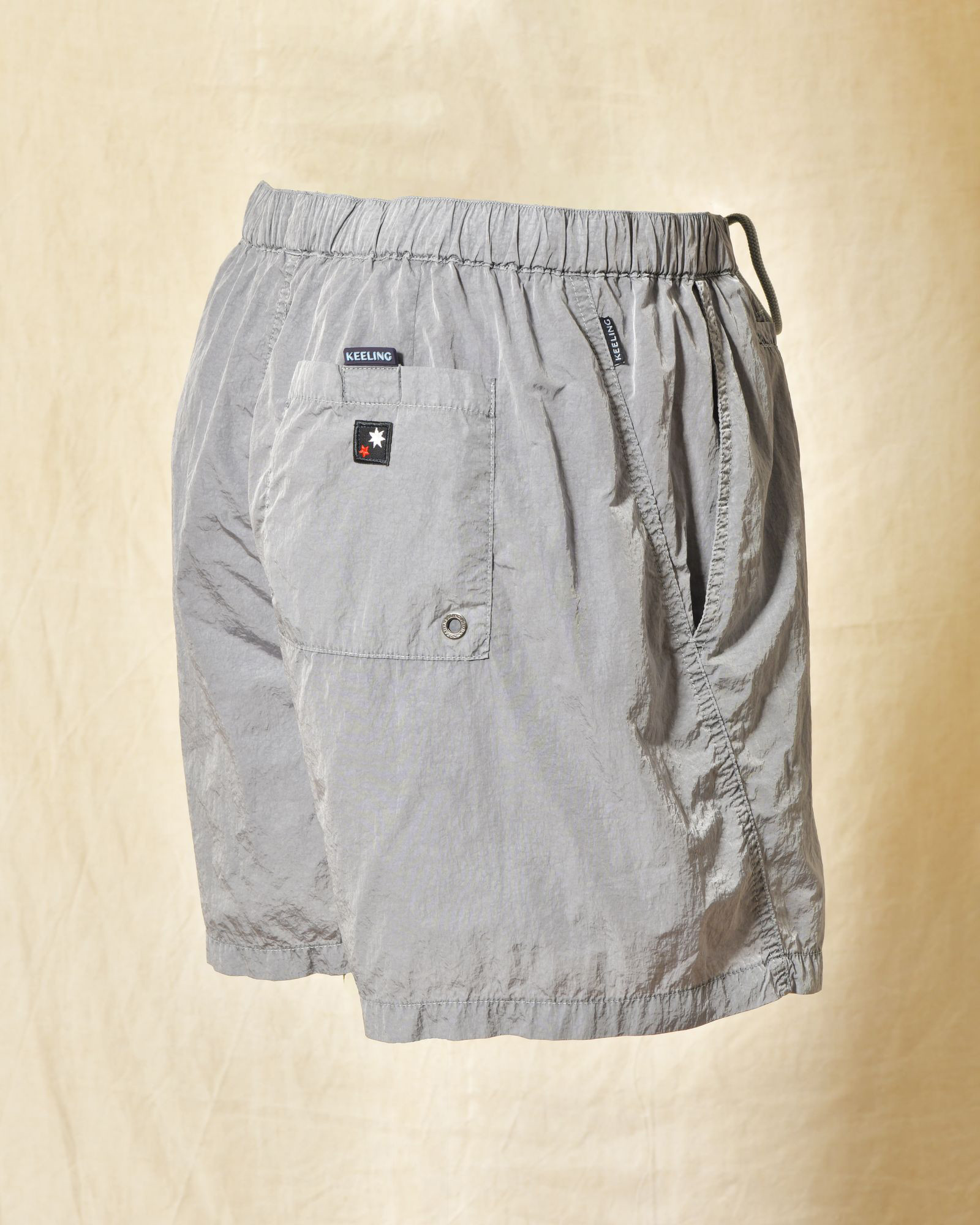 Short de bain bleu effet froissé Keeling