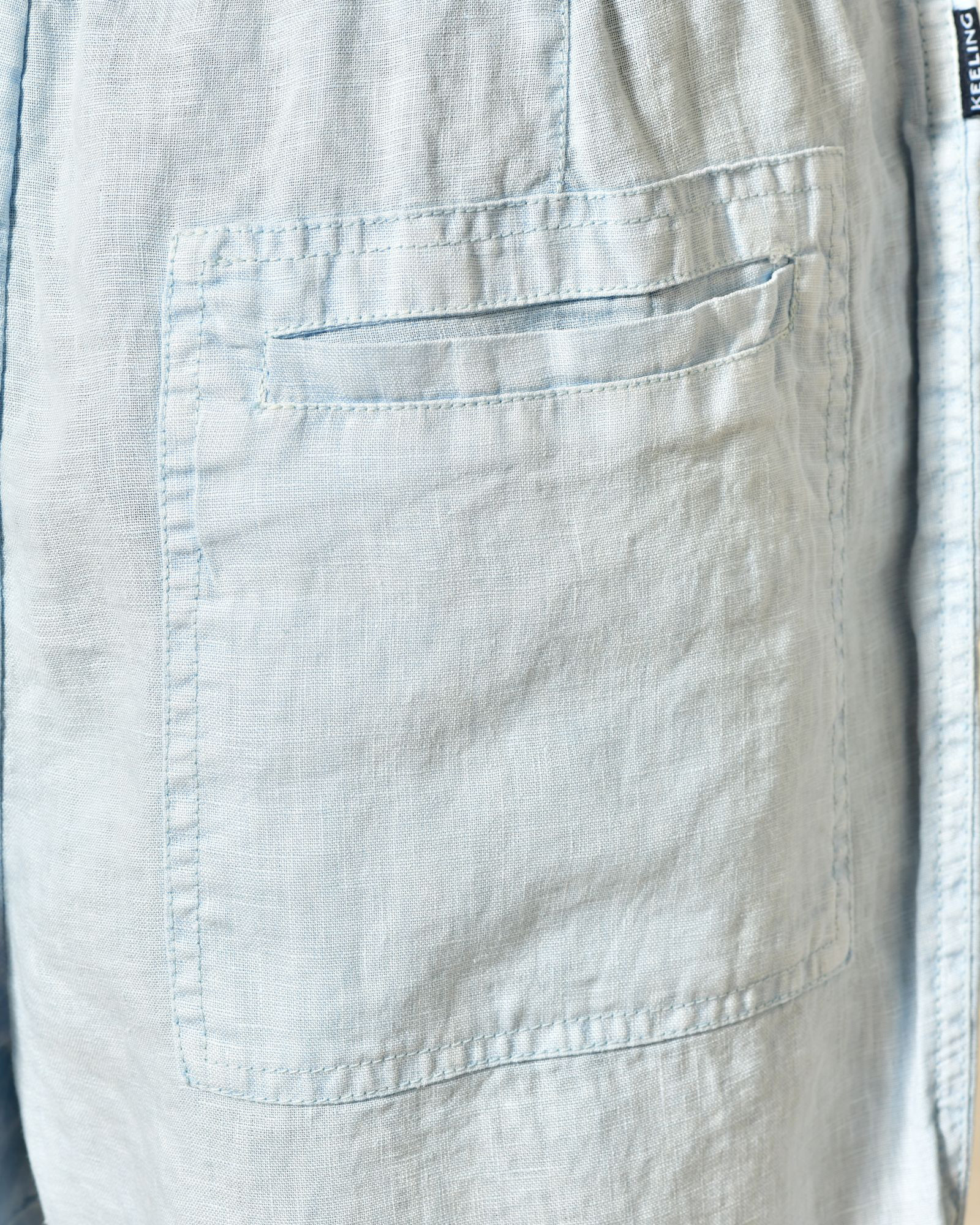 Short en lin bleu clair Keeling