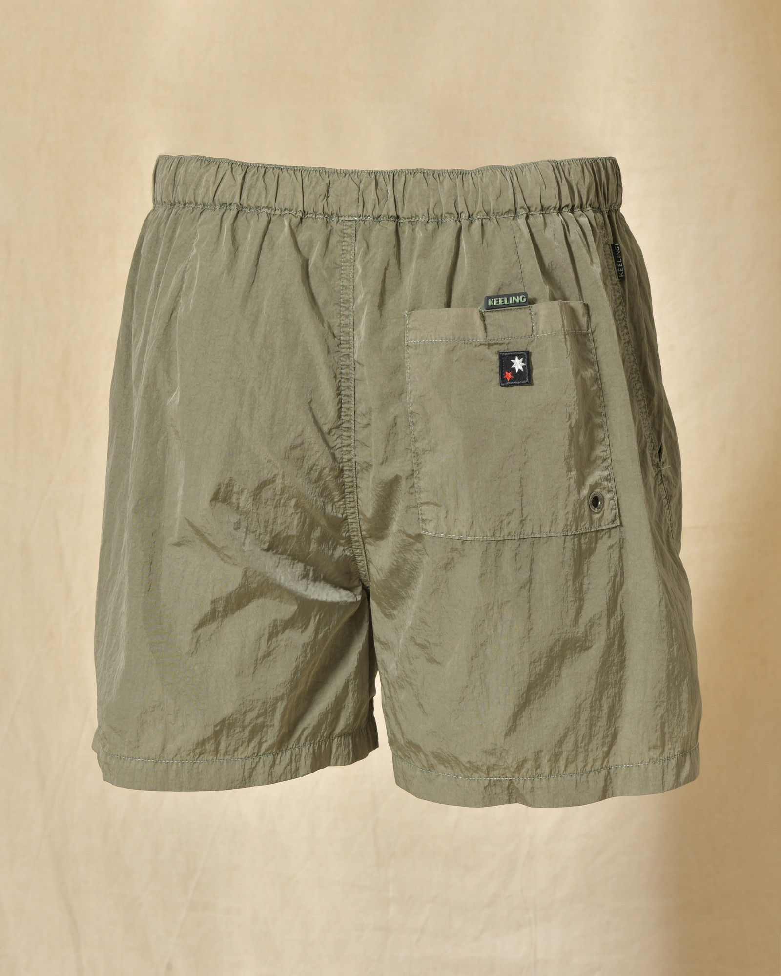 Short de bain vert effet froissé Keeling