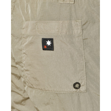 Short de bain cargo taupe effet froissé Keeling