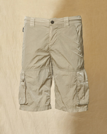 Short de bain cargo taupe effet froissé Keeling