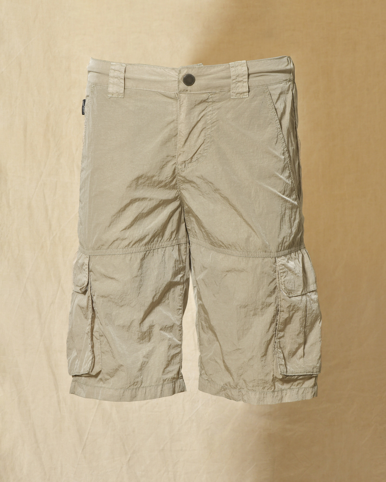 Short de bain cargo taupe effet froissé Keeling