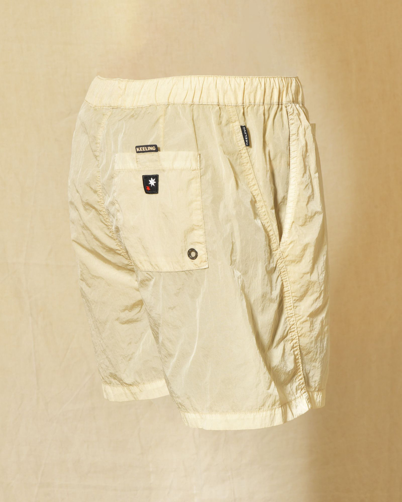 Short de bain beige effet froissé Keeling