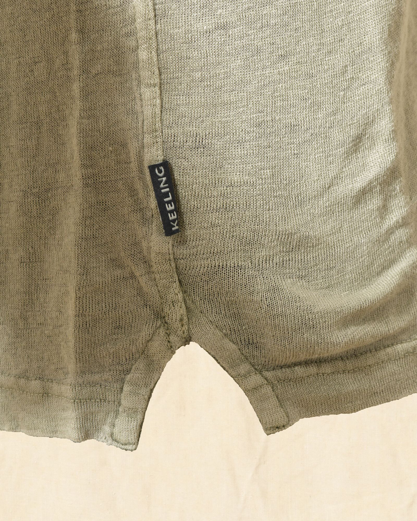 T-shirt en lin vert Keeling