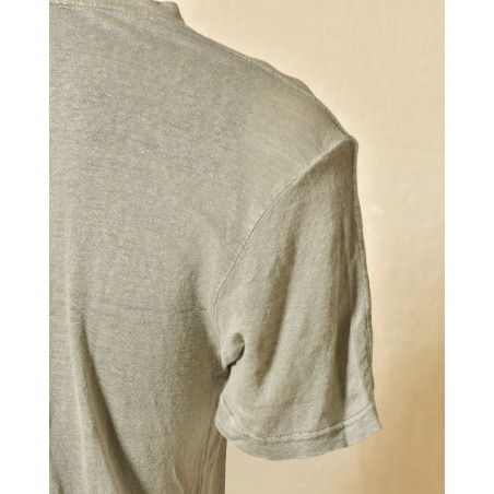 T-shirt en lin vert Keeling