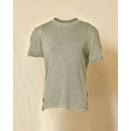 T-shirt en lin kaki Keeling