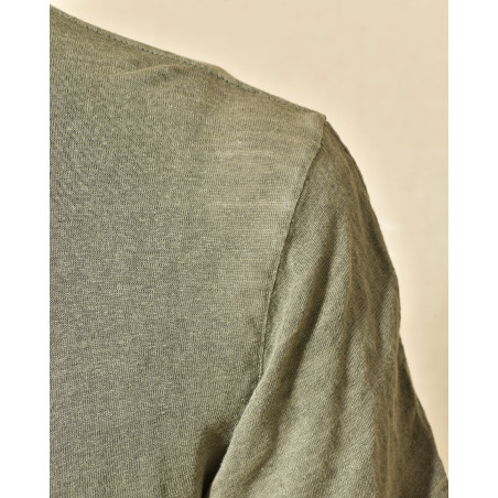 T-shirt en lin kaki Keeling