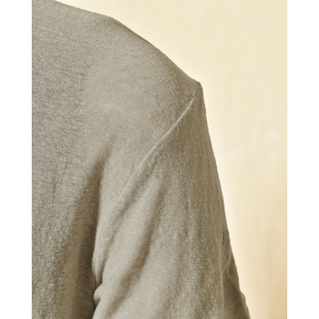T-shirt en lin kaki clair Keeling
