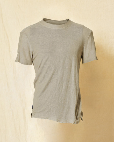 T-shirt en lin kaki clair Keeling