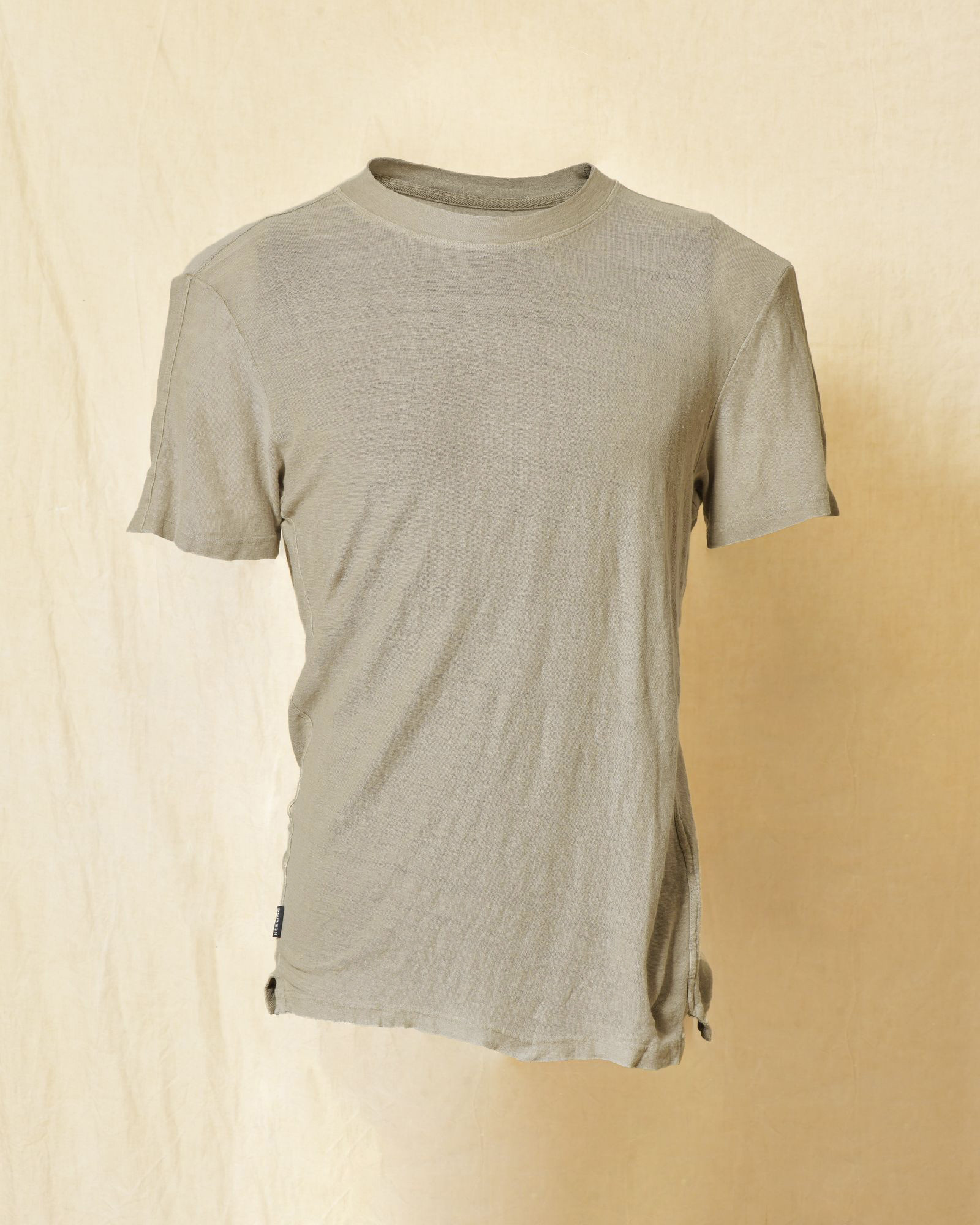 T-shirt en lin kaki clair Keeling