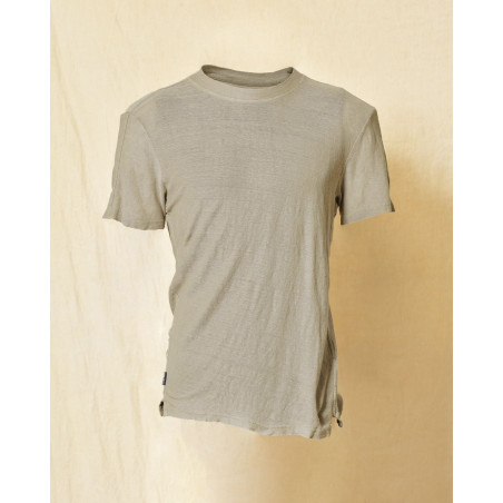 T-shirt en lin kaki clair Keeling