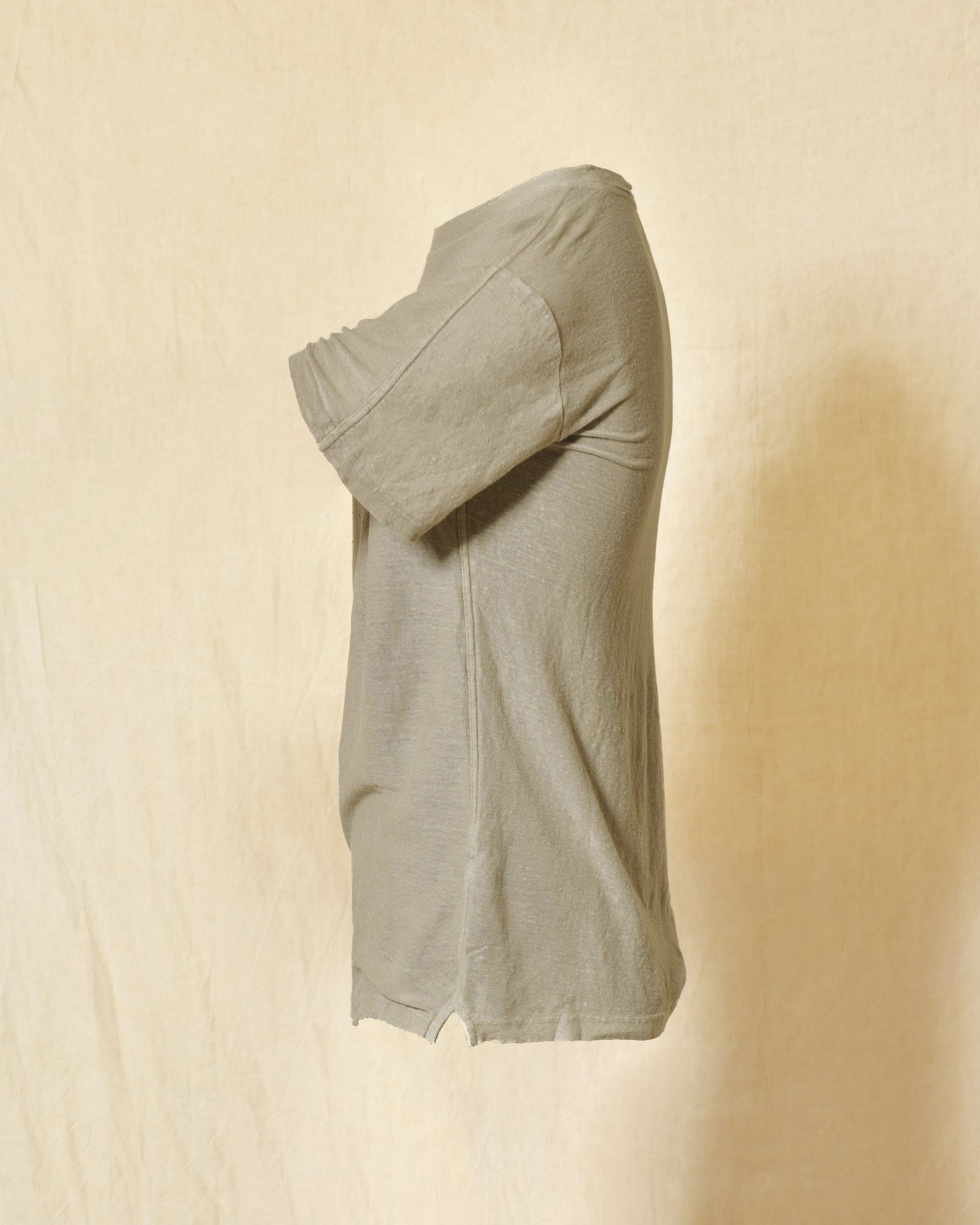 T-shirt en lin kaki clair Keeling