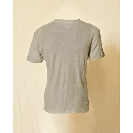 T-shirt en lin kaki clair Keeling