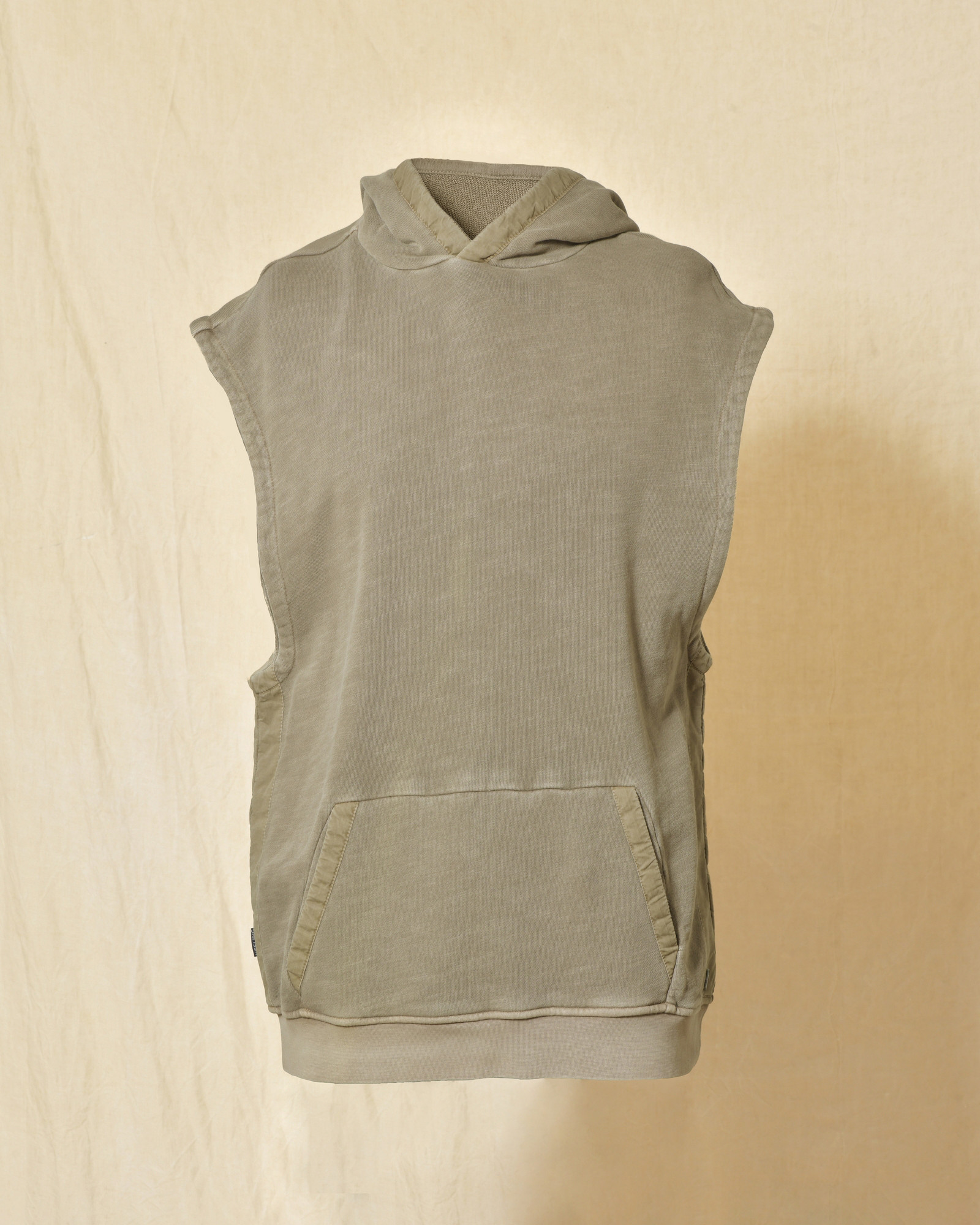 Sweat à capuche sans manches kaki clair Keeling