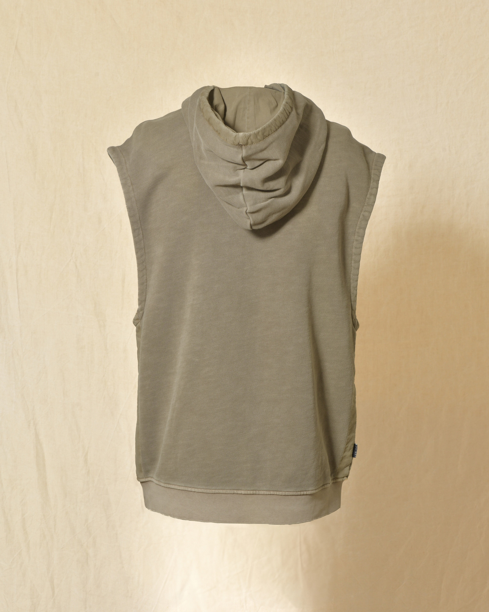 Sweat à capuche sans manches kaki clair Keeling