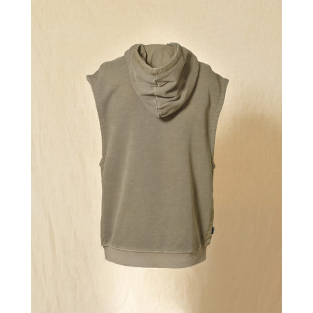 Sweat à capuche sans manches kaki clair Keeling