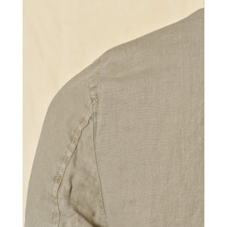 Veste utilitaire cargo en lin kaki clair Keeling