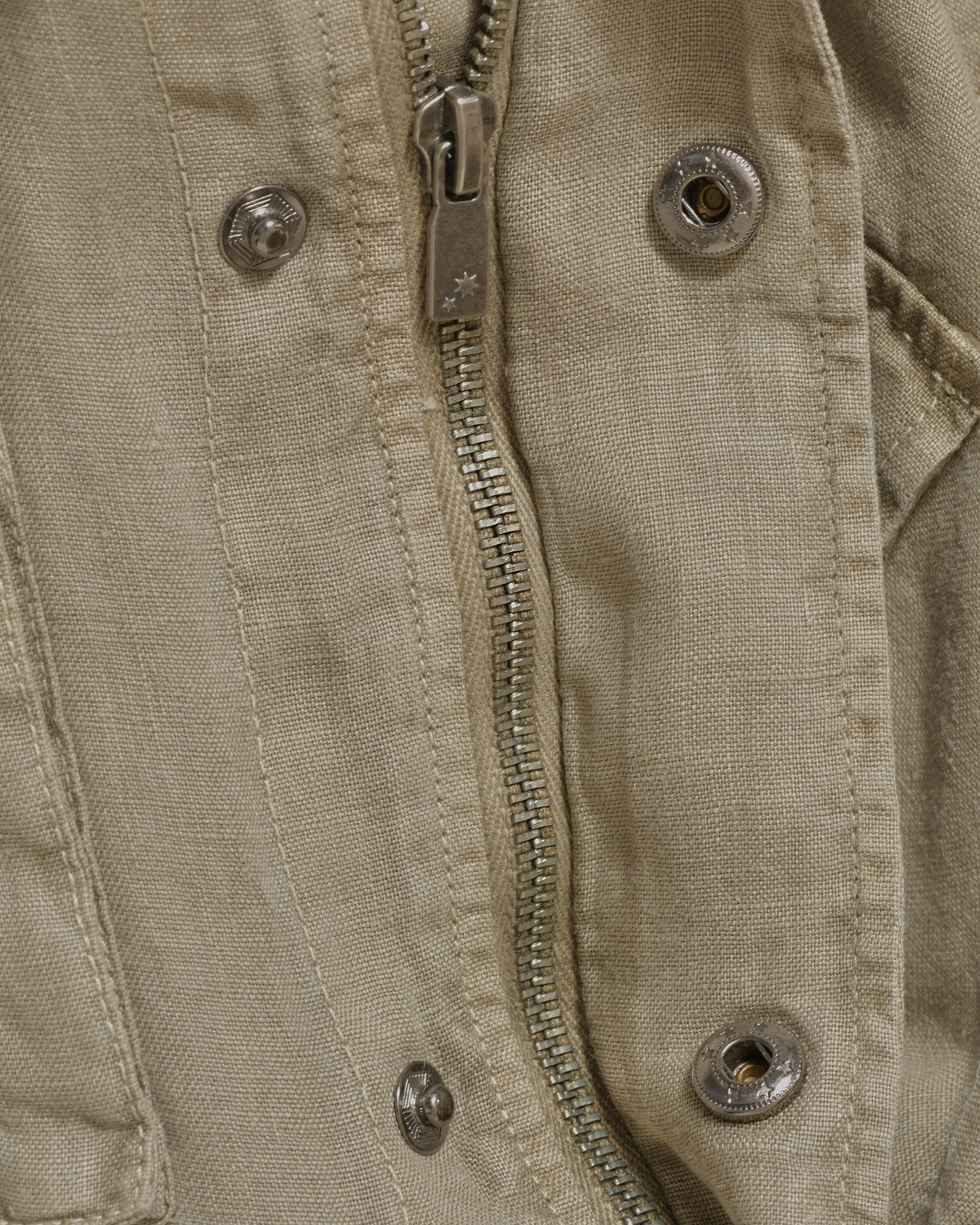 Veste utilitaire cargo en lin kaki clair Keeling