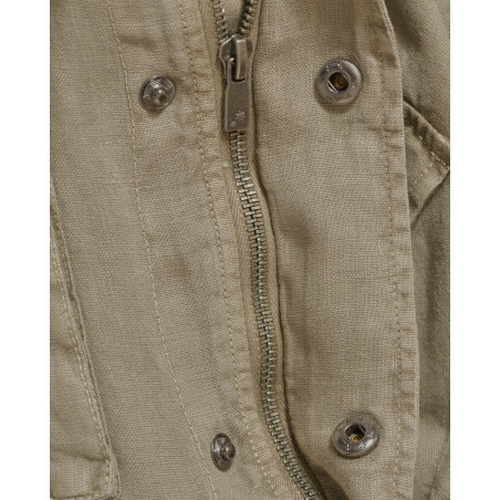 Veste utilitaire cargo en lin kaki clair Keeling