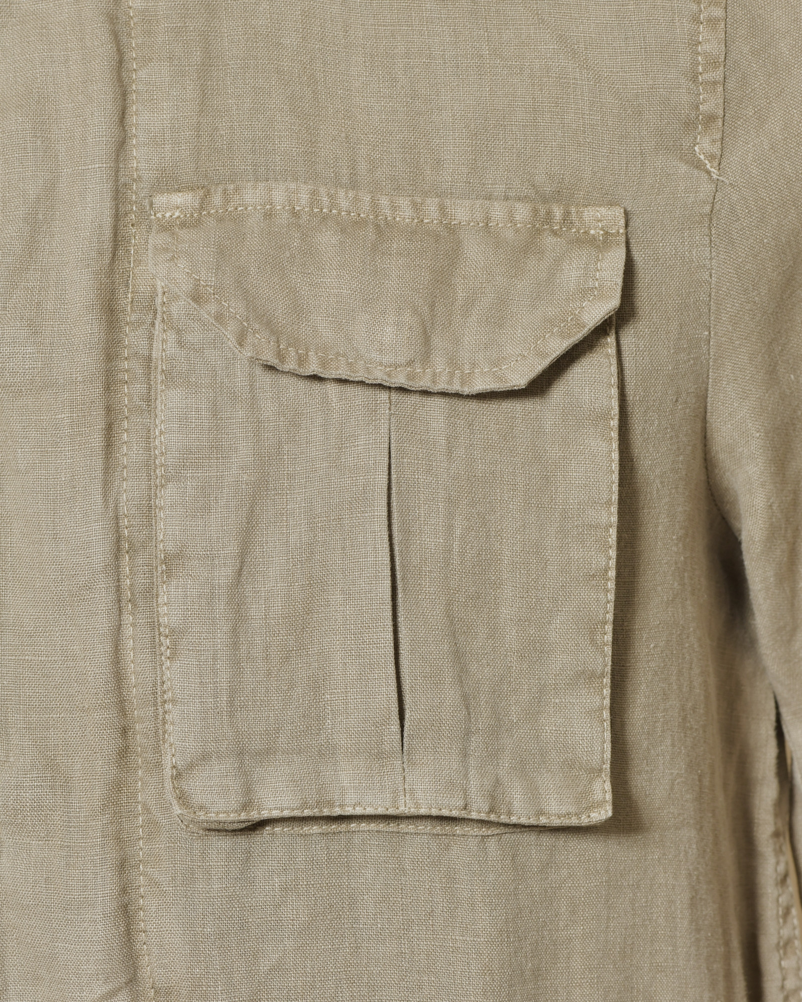 Veste utilitaire cargo en lin kaki clair Keeling