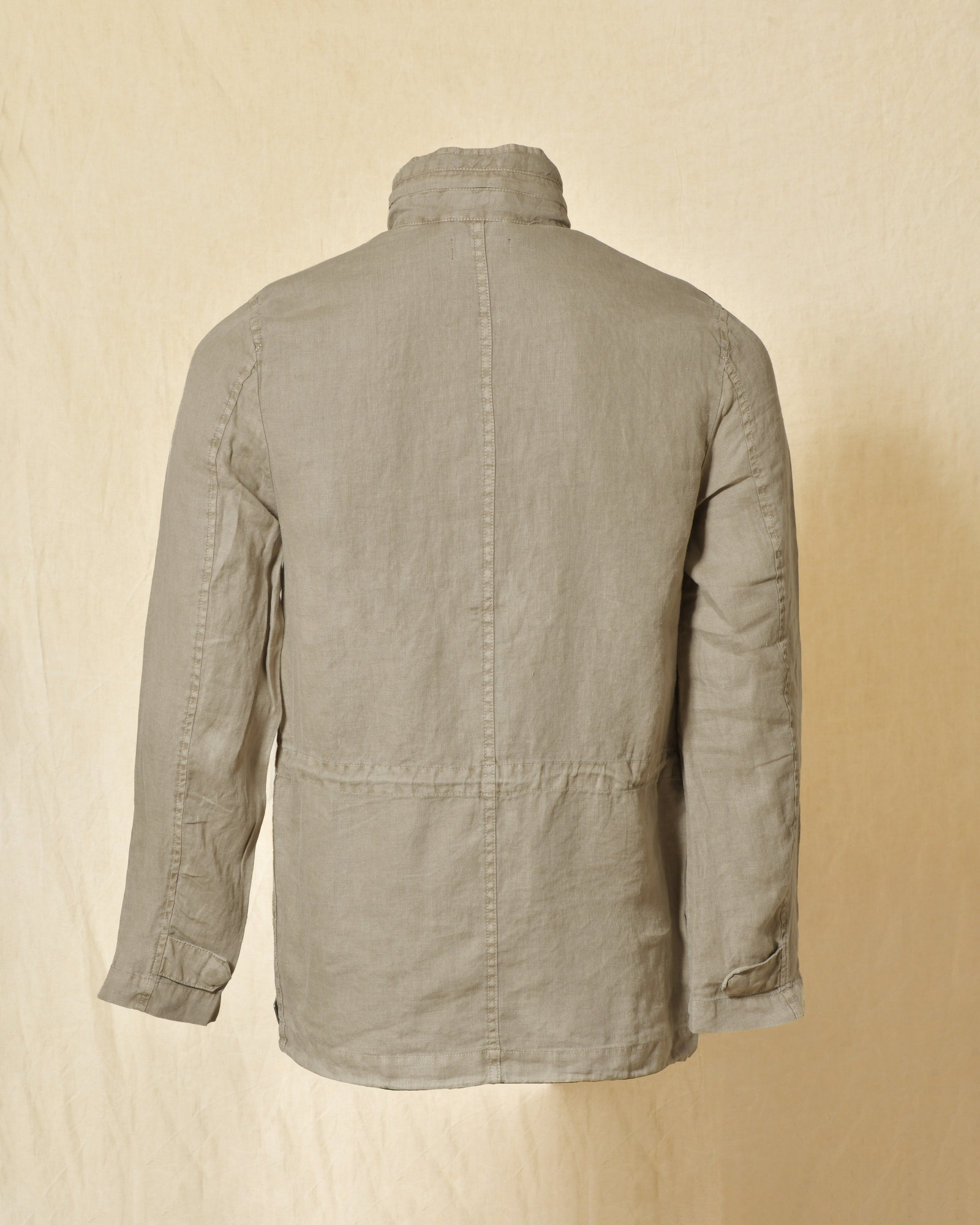 Veste utilitaire cargo en lin kaki clair Keeling