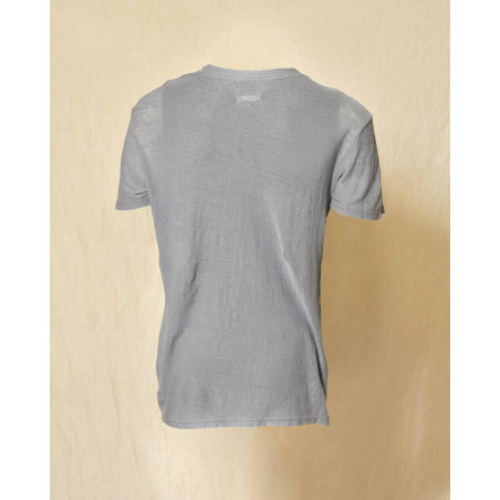 T-shirt en lin bleu Keeling