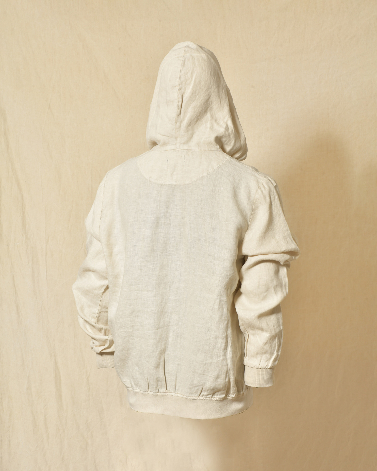 Veste à capuche en lin beige Keeling