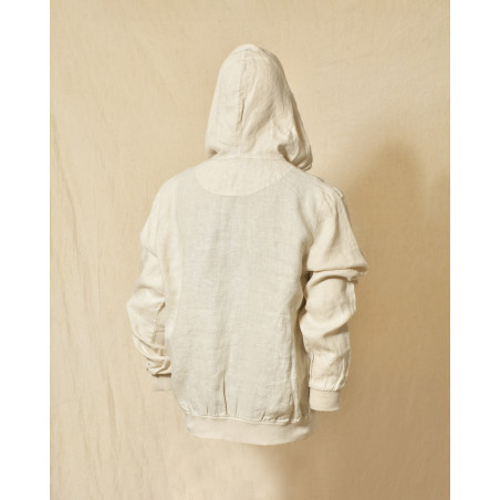 Veste à capuche en lin beige Keeling