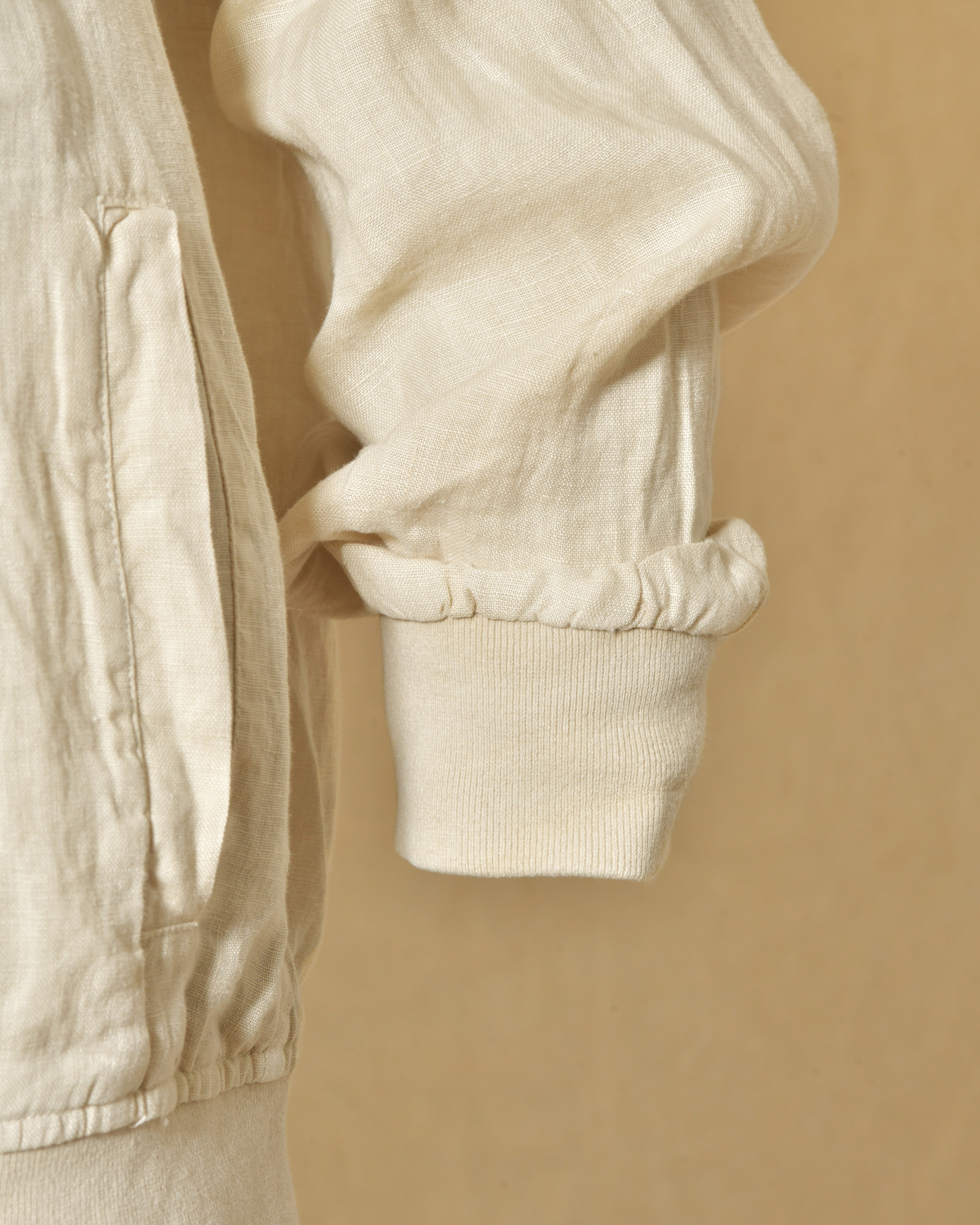 Veste à capuche en lin beige Keeling