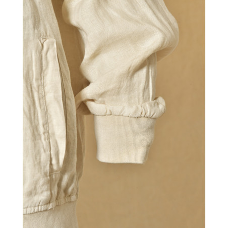 Veste à capuche en lin beige Keeling
