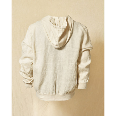 Veste à capuche en lin beige Keeling