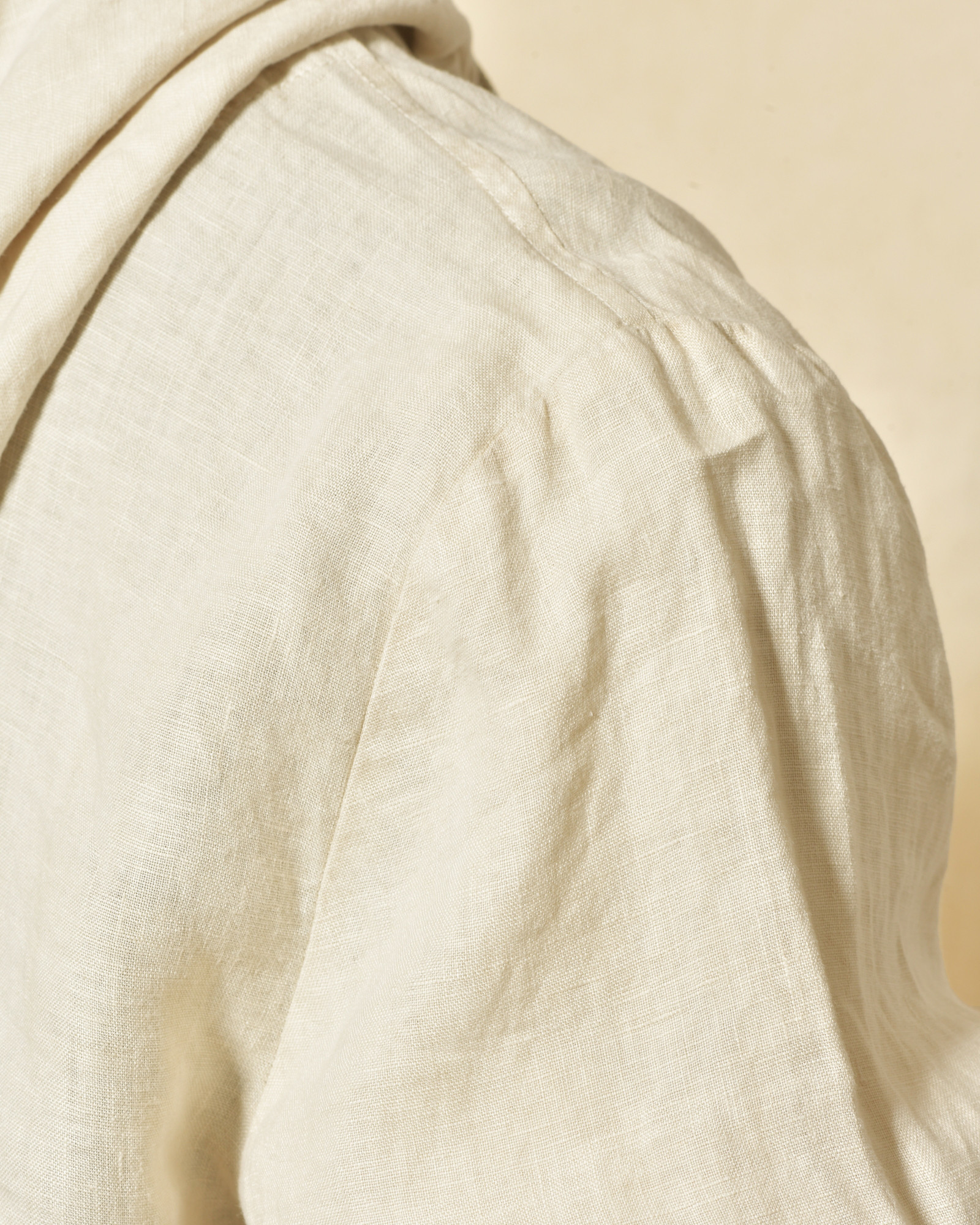 Veste à capuche en lin beige Keeling