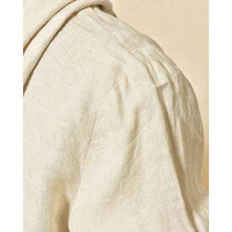 Veste à capuche en lin beige Keeling