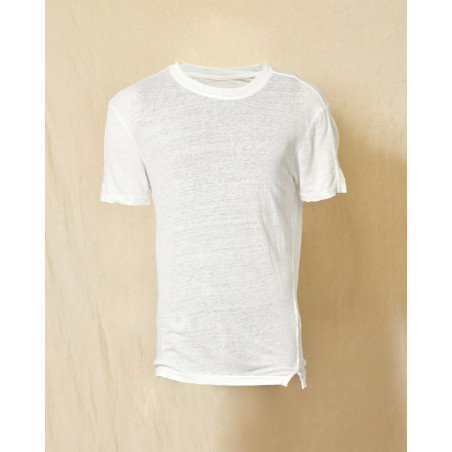 T-shirt en lin blanc Keeling