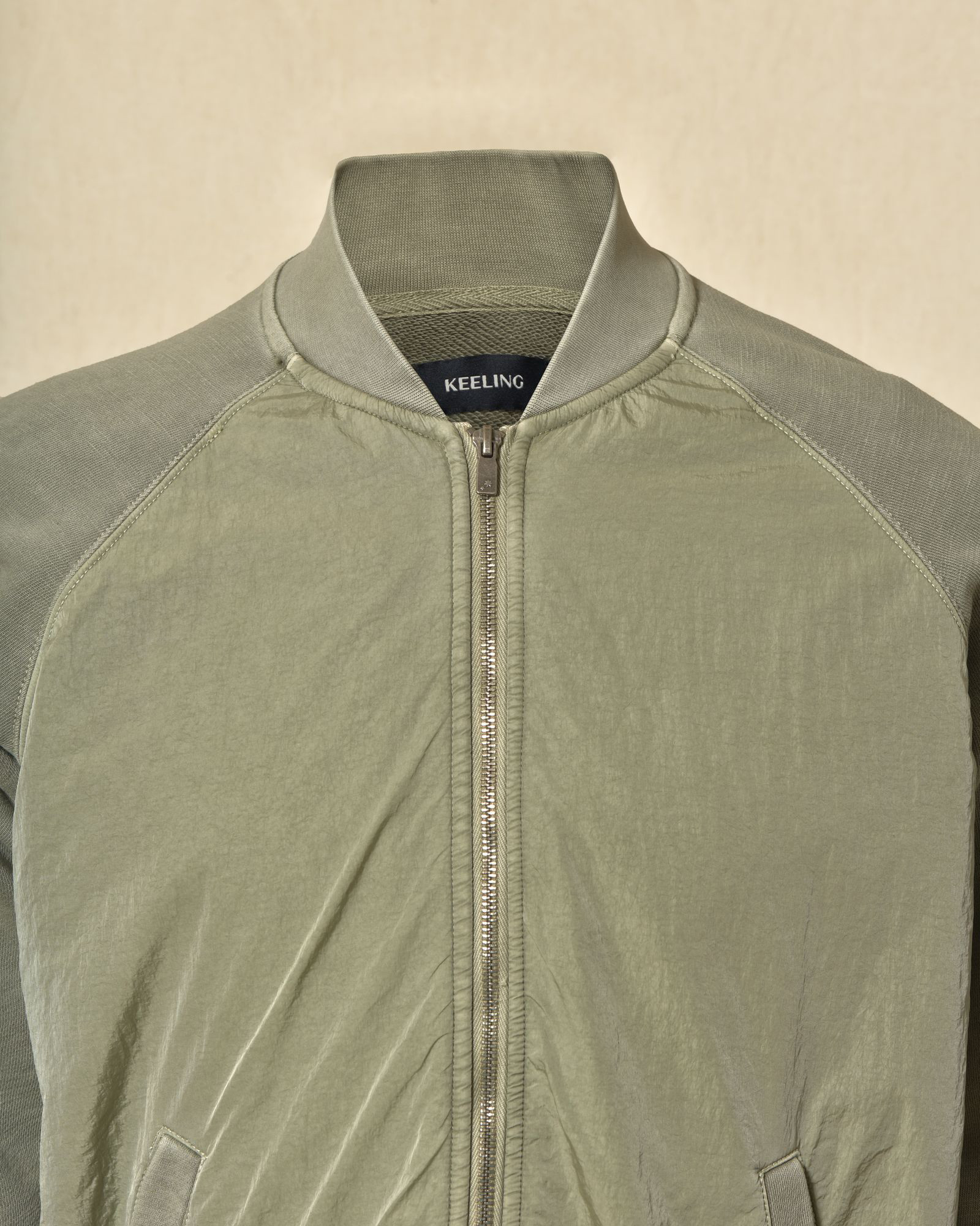 Veste de jogging bi-matière verte Keeling