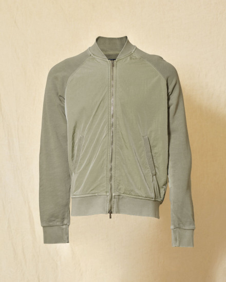 Veste de jogging bi-matière verte Keeling