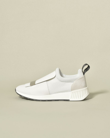Sneakers en cuir blanc à plateforme légère Sergio Rossi