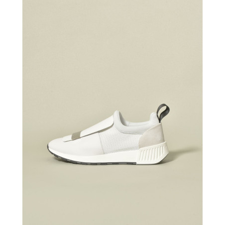 Sneakers en cuir blanc à plateforme légère Sergio Rossi