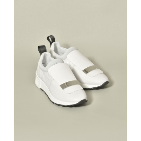 Sneakers en cuir blanc à plateforme légère Sergio Rossi