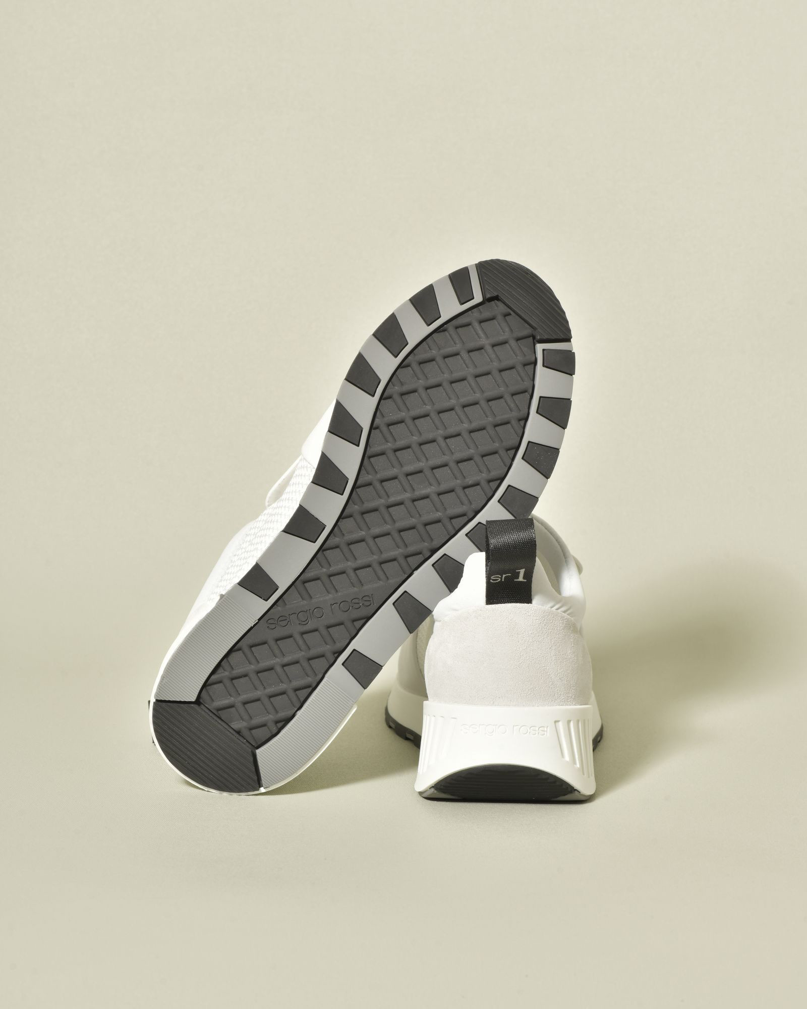 Sneakers en cuir blanc à plateforme légère Sergio Rossi