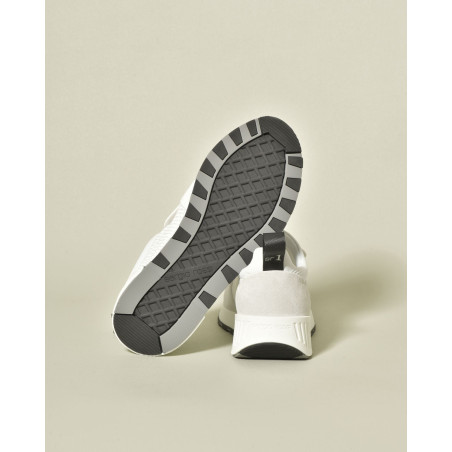 Sneakers en cuir blanc à plateforme légère Sergio Rossi