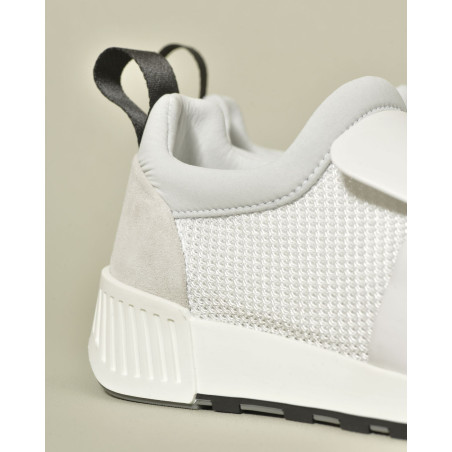 Sneakers en cuir blanc à plateforme légère Sergio Rossi