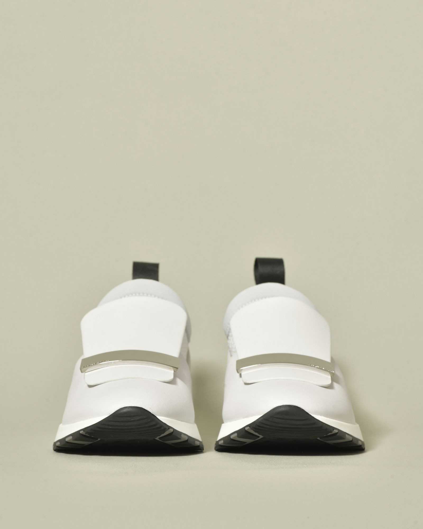 Sneakers en cuir blanc à plateforme légère Sergio Rossi